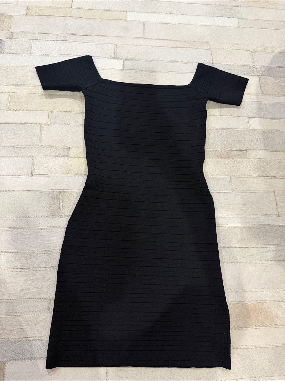 Ronny Kobo Collection Black off -Shoulder Bodycon Dress